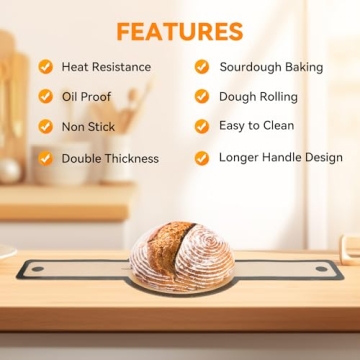 Silicone Bread Sling for Dutch Oven- Double Thickness Platinum Silicone –Reusable Non-Stick & Easy Clean Silicone Bread Baking Mat with Extra Long Handles, Easy and Stable to Transfer Sourdough Bread