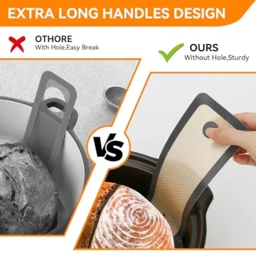 Silicone Bread Sling for Dutch Oven- Double Thickness Platinum Silicone –Reusable Non-Stick & Easy Clean Silicone Bread Baking Mat with Extra Long Handles, Easy and Stable to Transfer Sourdough Bread