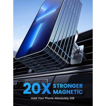 VICSEED MagSafe Car Phone Mount | Strongest Magnetic Holder for Your Car