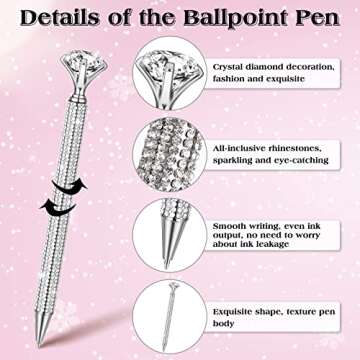 Elegant Jeyiour Rhinestone Pens for Women - 8 Pcs Set