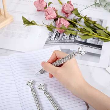 Elegant Jeyiour Rhinestone Pens for Women - 8 Pcs Set