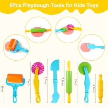 Fashionclubs 6pcs/Set Plastic Clay and Dough Playing Tools Set for Children Ages 3 and Up