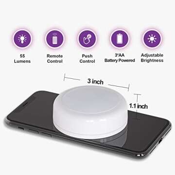 HFCDL Battery Operated LED Puck Lights with Remote RGB 13 Color Changing Wireless Stick On Closet Push Lights Under Cabinet Lighting with Dimmable & Timing Function for Xmas Decor