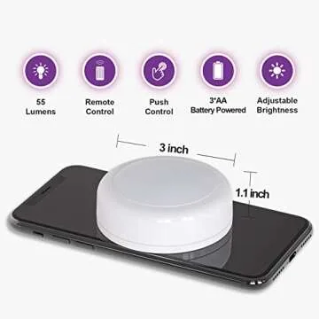 HFCDL Battery Operated LED Puck Lights with Remote RGB 13 Color Changing Wireless Stick On Closet Push Lights Under Cabinet Lighting with Dimmable & Timing Function for Xmas Decor