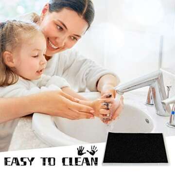 Ink Pad, 5x4'' Washable Non-Toxic Ink Stamp Pad for Baby Footprint Handprint, Black