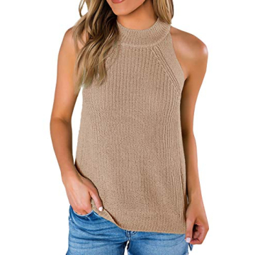 Imily Bela Women's Casual Halter Tank Tops - Lightweight Knit Cami