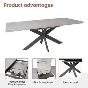Dining Table MDF Multifunctional for Dining Room (1Table)