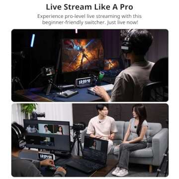 ULANZI DD02 Video Switcher for Live Streaming Support 4 Cameras HDMI Inputs and 4K Output, Video Switcher Live Production for OBS,vMix,VLC,PotPlaYer,YouTube for HDMI Live Stream Switcher