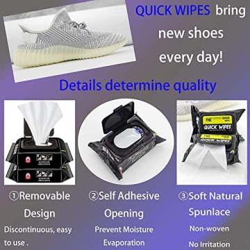 mygezi Shoe Sneaker Wipes Cleaner 60 Pcs Portable Travel Wipes