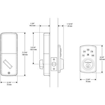 Kwikset Powerbolt 907 Keyless Entry Deadbolt Electronic Door Lock, 6 Button Keypad, Auto Locking, with Keyed Pick Resistant SmartKey Re-Key Security Technology, Satin Nickel