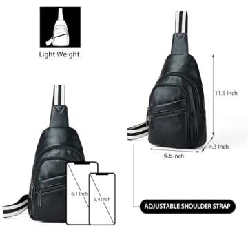 Mroede Sling Bag Crossbody Bags for Women Cross Body Bag Fanny Packs Chest Bags Sling Purses for Travel Shopping