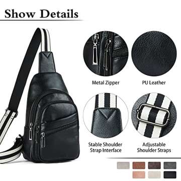 Mroede Sling Bag Crossbody Bags for Women Cross Body Bag Fanny Packs Chest Bags Sling Purses for Travel Shopping