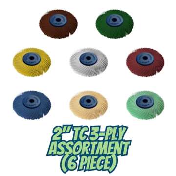 Dedeco Sunburst Radial Bristle Discs - 6 Piece Set for Precision Cleaning and Polishing