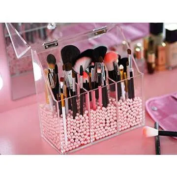 FOOCORDDY Clear Makeup Brush Holder for Stylish Storage