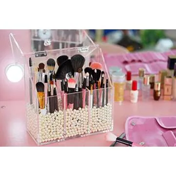 FOOCORDDY Clear Makeup Brush Holder for Stylish Storage