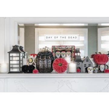 Boston International Halloween Village Black Metal Houses Tabletop Decorations for Home, 10.25" x 9.5", Haunted Mansion