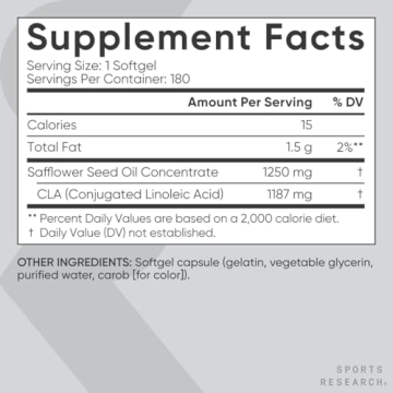 Sports Research CLA 1250mg for Fitness Goals & Muscle Support
