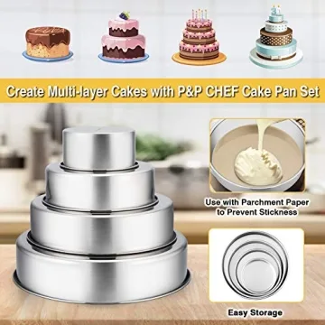 Versatile P&P CHEF Cake Pan Set - 4 Sizes for All Bakers