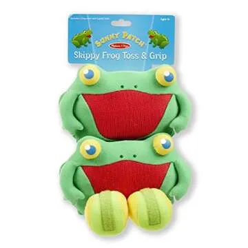 Melissa & Doug Sunny Patch Skippy Frog Toss and Grip Action Game - 2 Mitts, 2 Soft Balls