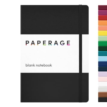 PAPERAGE Lined Journal Notebook - 160 Pages, Durable Hardcover, Medium Size - Perfect for All Writin...