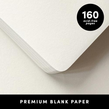 PAPERAGE Lined Journal Notebook, Black, 160 Pages, Medium