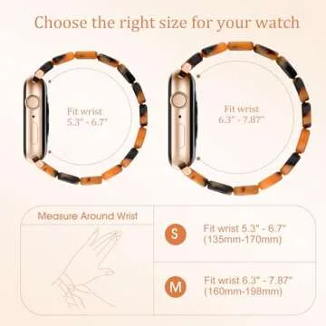 IMIVIO Stretchy Resin Watch Band Compatible with Apple Watch Bracelet Bands 38mm 40mm 41mm, Light Waterproof Strap for iWatch Bands Series 10 9 8 7 6 5 4 3 2 1 SE, Brown Tortoise, S/M