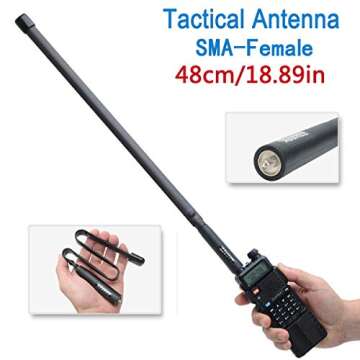 ABBREE SMA-Female Ham Radio Antenna VHF/UHF 18.8-inch 144/430MHz High Gain Foldable CS Tactical Antenna for Baofeng UV-5R BF-F8HP Pro 5RM K5PLUS GM21 AR-152 Quansheng K6 UVK5(8) Radio (2)