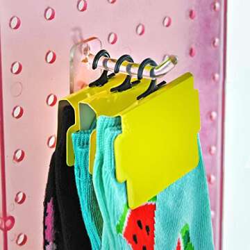 Azar Displays 800002-C Pack of 50 Clear Pegboard Hooks (Also Available in Black & White) - 2” Pegboard Hook Set (4” & 6” Pegboard J Hooks Also Available) - Polycarbonate Plastic Hooks for Retail