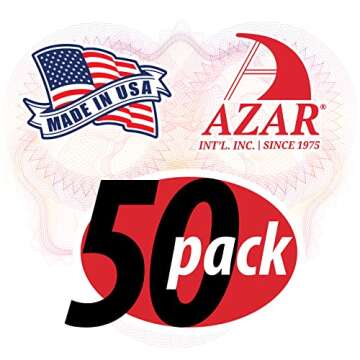 Azar Displays 800002-C Pack of 50 Clear Pegboard Hooks (Also Available in Black & White) - 2” Pegboard Hook Set (4” & 6” Pegboard J Hooks Also Available) - Polycarbonate Plastic Hooks for Retail