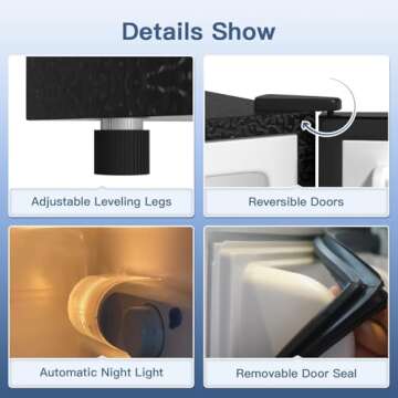 BANGSON 4.0 Cu.Ft Small Refrigerator with Freezer, Small Fridge with Bottom Freezer, for Apartment, Bedroom, Dorm, and Office, Double Door, Black