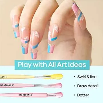 Modelones Nail Art Brush Set for DIY Nail Art