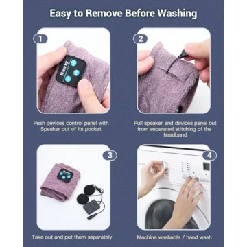 Navly Sleep Headphones Bluetooth Headband Headphones, Ultra-Long Play Time Sleeping Headphones with Built in HD Hi Fi Speakers, Perfect for Workout, Yoga, Travel, Meditation