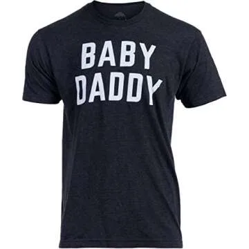 Ann Arbor T-shirt Co. Baby Daddy | Funny New Father, Humor Unisex T-Shirt - Black,2XL