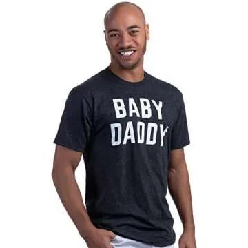 Ann Arbor T-shirt Co. Baby Daddy | Funny New Father, Humor Unisex T-Shirt - Black,2XL