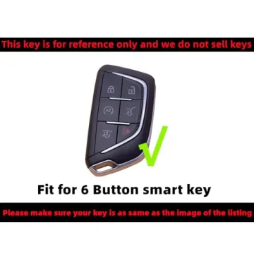 Durable TPU Key Fob Cover for Cadillac Escalade - Black/White