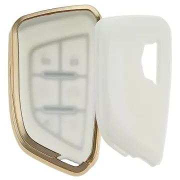 Durable TPU Key Fob Cover for Cadillac Escalade - Black/White