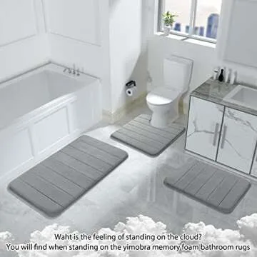 Yimobra 3-Piece Bathroom Rug Set - Memory Foam Comfort