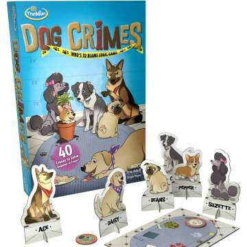 ThinkFun Dog Crimes Logic Game for Ages 8+