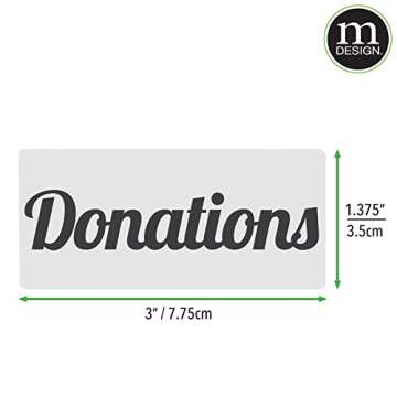 mDesign Steel Clip-On Basket and Bin Tags for Office Storage, Metal Hanging Holders with Adhesive Labels for Notebooks, Stamps, Mail, Homework, and Supplies - Set of 8 - Soft Brass