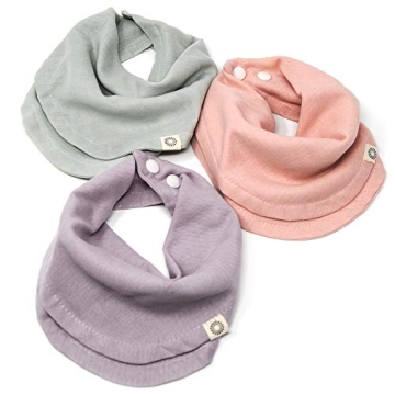 Kishu Baby Indi GOTS Organic Infinity Scarf Bib Set - 4-Way Reversible, 8 Layer Muslin Drool Bibs (S...