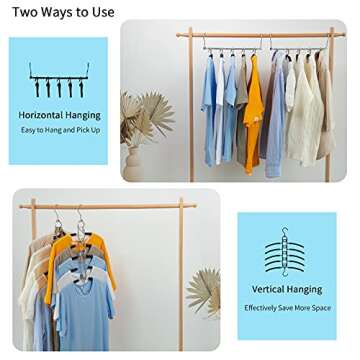 Nature Smile 4 Pack Multi-Layer Magic Metal Hangers for Closet Organization