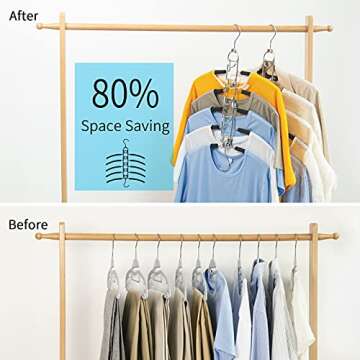 Space Saving Anti-Slip Metal Clothes Hangers - 5 in 1