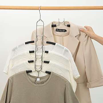 Space Saving Anti-Slip Metal Clothes Hangers - 5 in 1