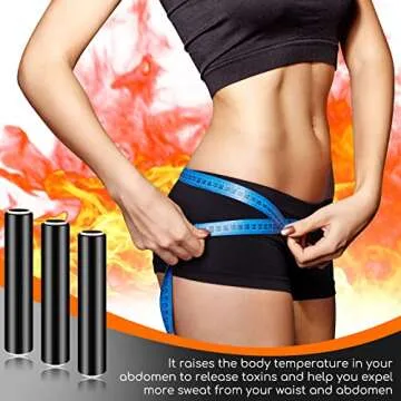 6 Rolls 60 Meters Black Osmotic Plastic Body Wrap, Workout and Sweat Enhancer Stomach Reduces Cellulite Body Wrap Film Effect Applicator