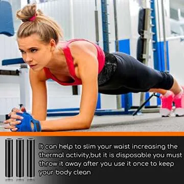 6 Rolls 60 Meters Black Osmotic Plastic Body Wrap, Workout and Sweat Enhancer Stomach Reduces Cellulite Body Wrap Film Effect Applicator