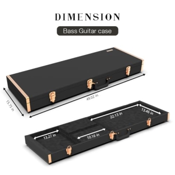 Hard-Shell Bass Guitar Case: Lockable Square Bass Case, 45-Inch Hard-Shell Protective Carrying Case for Bass Guitars (Bass case+multiple accessories, orange)