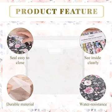 Csyidio 10 PCS 12 x 12 Inch Scrapbook Paper Storage Organizer with Label Stickers, Clear Paper Storage Bag for Holding Scrapbook Paper Pad, Vinyl Paper, Photos and Paper File Enclosed Storage