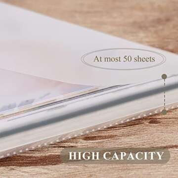 Csyidio 10 PCS 12 x 12 Inch Scrapbook Paper Storage Organizer with Label Stickers, Clear Paper Storage Bag for Holding Scrapbook Paper Pad, Vinyl Paper, Photos and Paper File Enclosed Storage