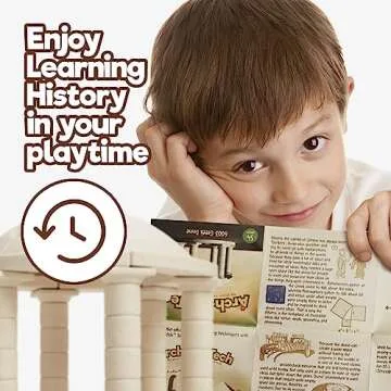 Taksa Toys Ancient Greek Dome Stem Toys Educational Stackable Building Blocks, for Kids Ages 7 8 9 10+ Years Old, Indoor Premium Architectural Kit Construction Games, Montessori Children Toys 54 Pcs