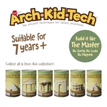 Taksa Toys Ancient Greek Dome Stem Toys Educational Stackable Building Blocks, for Kids Ages 7 8 9 10+ Years Old, Indoor Premium Architectural Kit Construction Games, Montessori Children Toys 54 Pcs